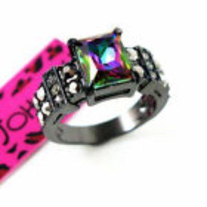 BETSEY JOHNSON Rainbow Topaz Ring Size 8